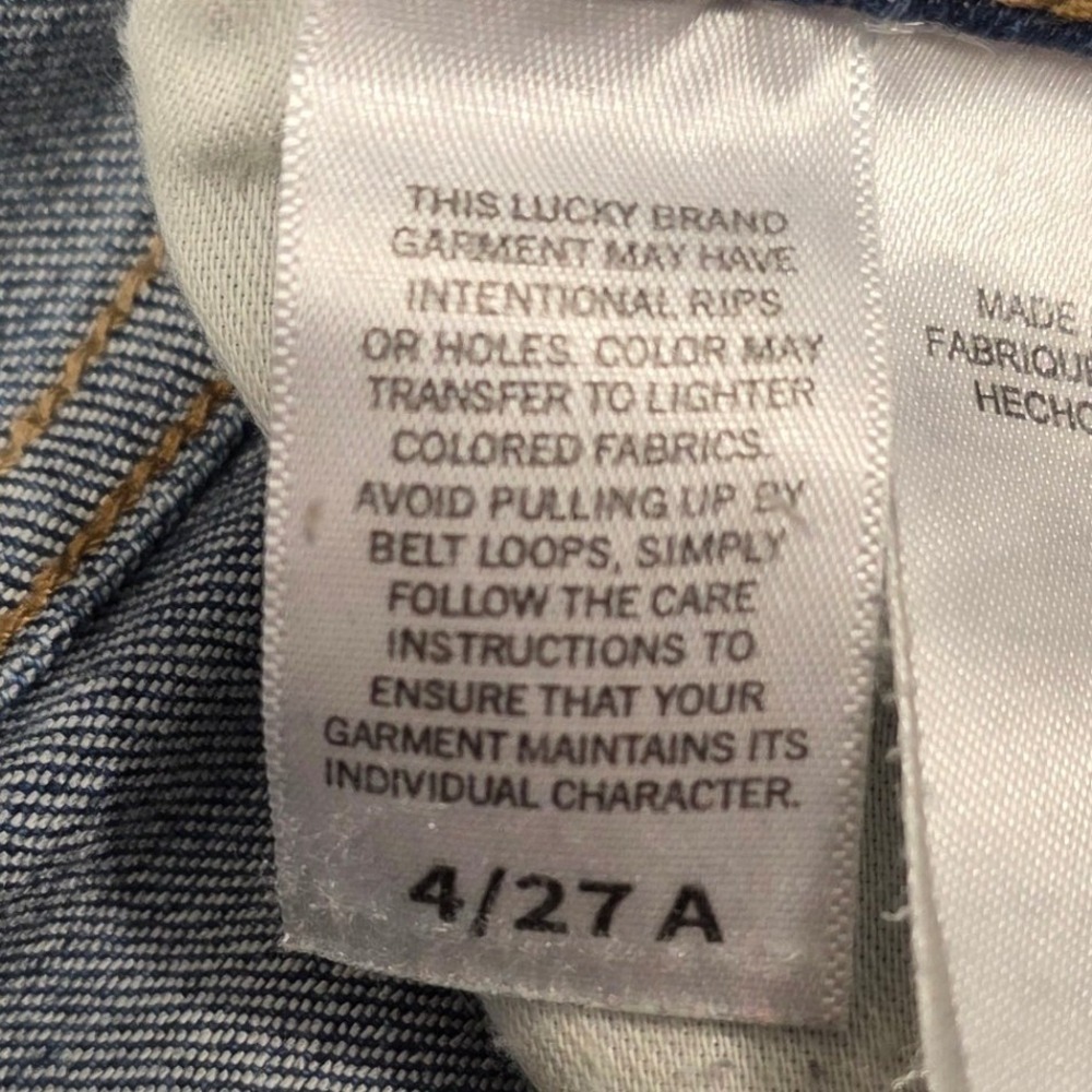 Lucky Brand Sweet Mid Rise Straight Jeans Medium Wash Distressed Blue Size 4/27 - Picture 5 of 12